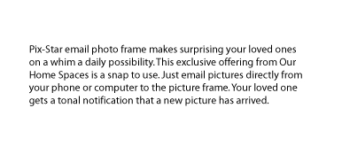 Text describing the Pixstar frame